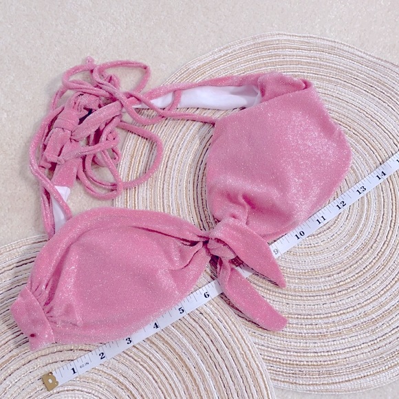 NWT M/L blush baby pastel pink shiny string Brazil - Picture 11 of 14